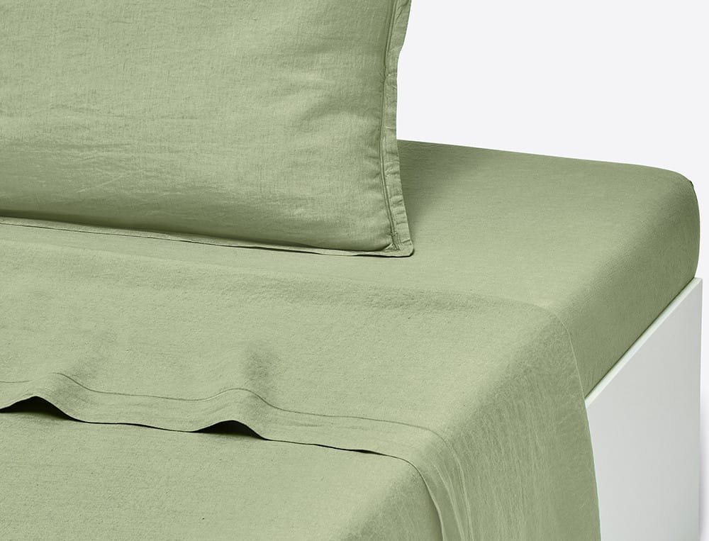 Linge de lit couleur apaisante vert